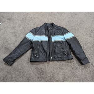 Vintage Women's size Cycle Leather Brand Riding Jacket-Size XL fast shipping